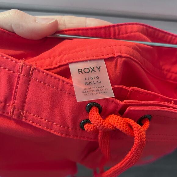 Roxy To Dye 7" Boardshort Swim Bottoms Women’s Large Red Surfer Beachy Lace Up - Picture 8 of 9